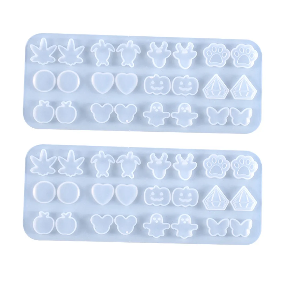 

2 Pcs Earring Silicone Mold DIY Manual Molds for Resin Para Gelatinas Biscuit Crystal Epoxy Eardrop