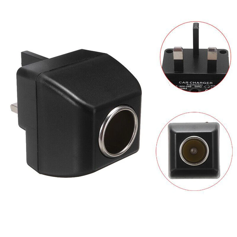 

1PC Car Charger Lighter Socket 240V Mains Plug To 12V Car Charger Adapter Plug Home Cigar Lighter Plug Plastic Car Accessories