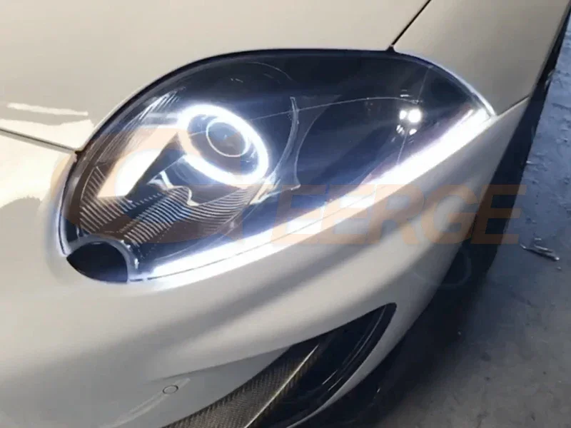 재규어 XK XKR 2006 2007 2008 2009 2010 2011용 우수한 초고휘도 주간 주행등 방향지시등 LED 엔젤 아이 키트 헤일로 링
