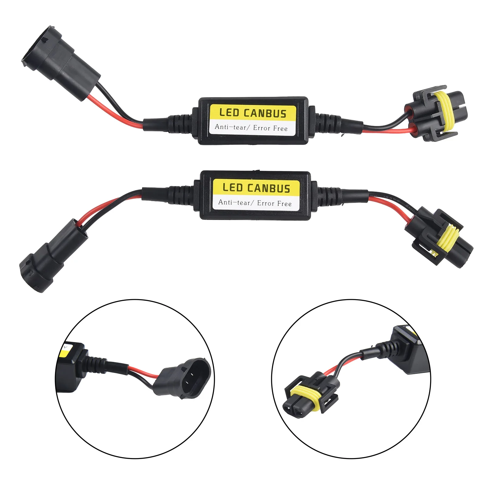 LED H11 Headlight Canbus Error Free Anti Flicker Resistor Canceller Decoder 2pcs LED Decoder Accessories