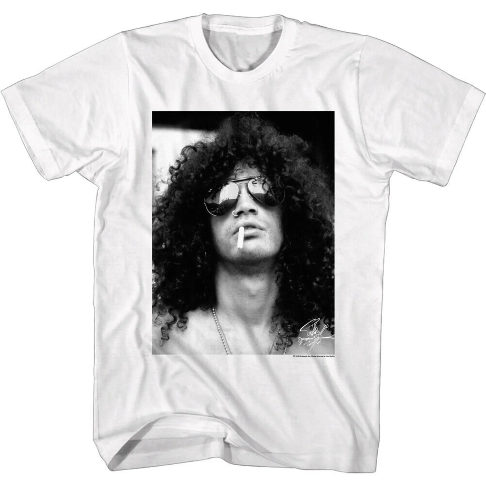 Slash Maglietta Da Uomo Profilo Per Fumatori Foto Maglietta Grafica Bianca Hard Rock Band Concert Vintage American Guitar Hero Legend Top Gift
