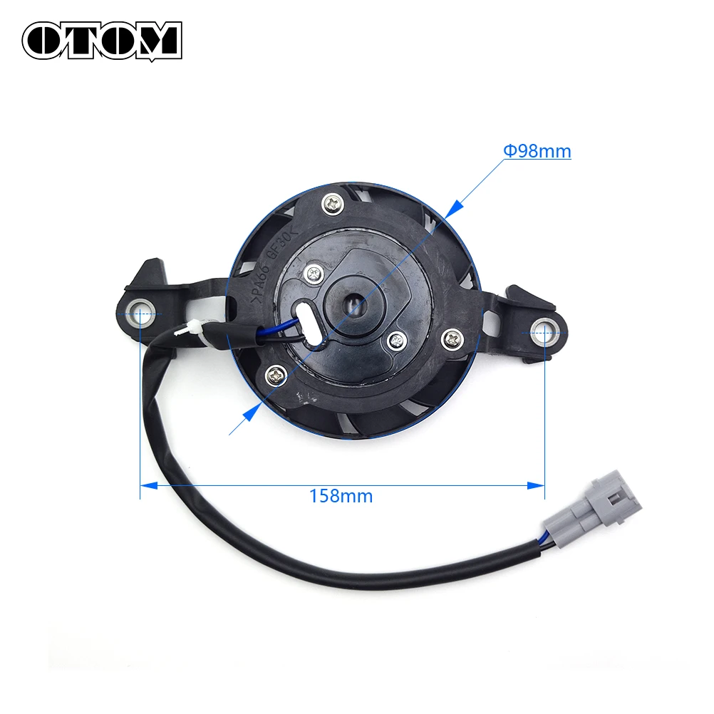 Motorcycle Cooling Fan OTOM 3 Inch Motorcycle Cooling Fan With Plug 12V 158mm Slim Electric Radiator Server Fan For 150c 200cc 250cc 450cc Dirt Bike