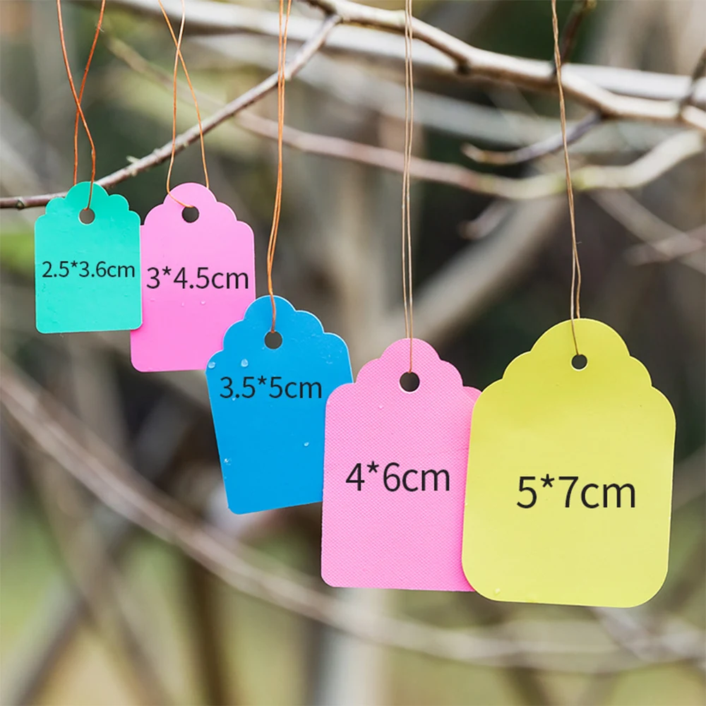 Garden Labels Flower Plant Labels Plant Markers Size S M L XL XXL Hanging Plant Tags with String Colorful Plastic PVC Garden Label Outdoor Indoor Marker Signs Reusable Writable