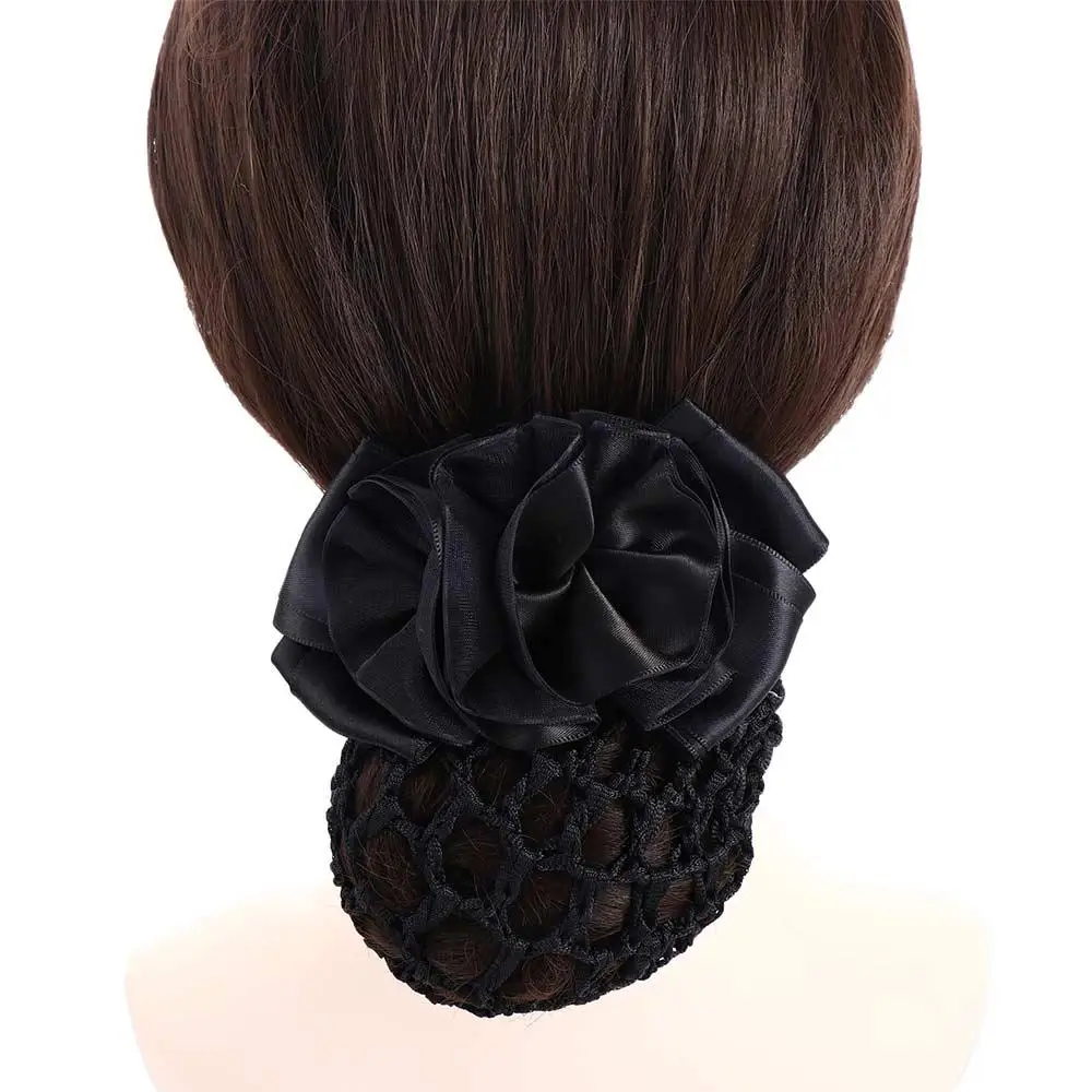 Hairpins Ponytail Clip Nurse Hair Clip Female Headwear Hairgrips Cover Net Floral Spring Clip Korean Bun Snood Ponytail Clip