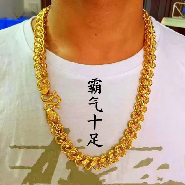 Classic Necklace Gold Chain 22K 23K 24K Thai Baht Yellow Gold Plated  Men,women Jewelry, Amulet Buddha Necklace 20,25 Inch From Thailand - Etsy