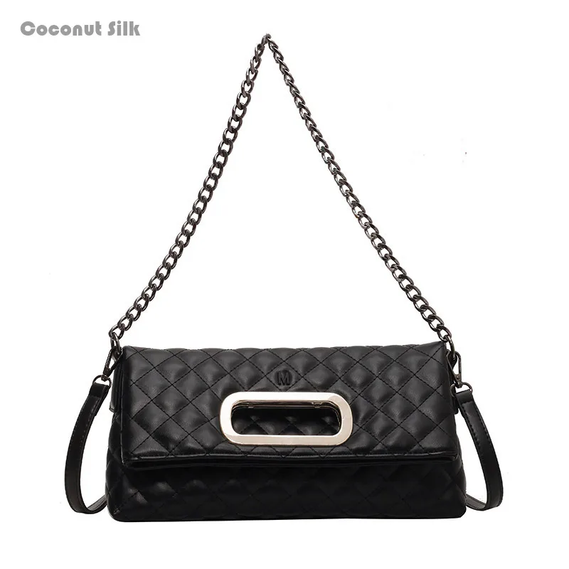 

CoCoS 2024 New Temperament Commuting Texture Chain Women's Handbag Underarm Simplified Single Shoulder Crossbody Bag