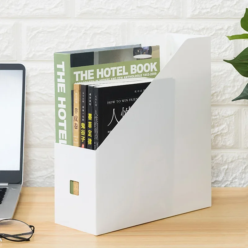 Magazine Holder File Organizer Simple Style File Folder Book Magazine Holder Desk Document Paper Vertical Storage Organizer Stand Transparent Book Shelf Rack