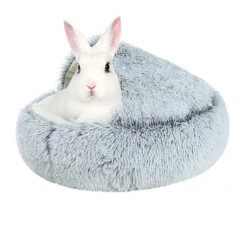 

Winter Long Plush Pet Cat Bed Round Cat Cushion Cat House 2 In 1 Warm Cat Basket Cat Sleep Bag Cat Nest Kennel For Small Dog Cat