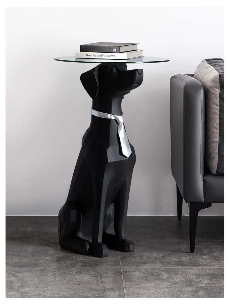 Modern gentleman animal statue dog sculpture coffee table ornaments Home creative soft decoration Gift for relocation or opening