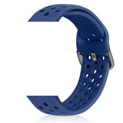 Premium Silicone Sport Band - Soft Bracelet Wriststrap Replacement Accessory - Amazfit Bip 3 - 3 Pro (Dark blue)
