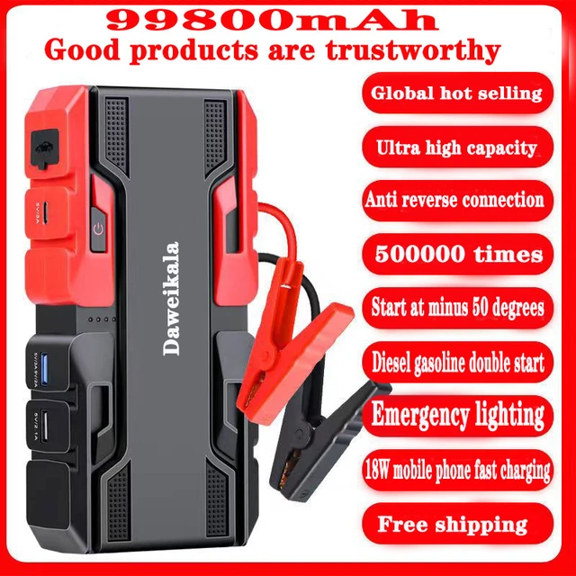 Car Jump Starter 800A 12800mAh Portable Car Battery Starter Auto Moto  Battery Booster Pack For 6.5L/5L Car Emergency Booster - AliExpress