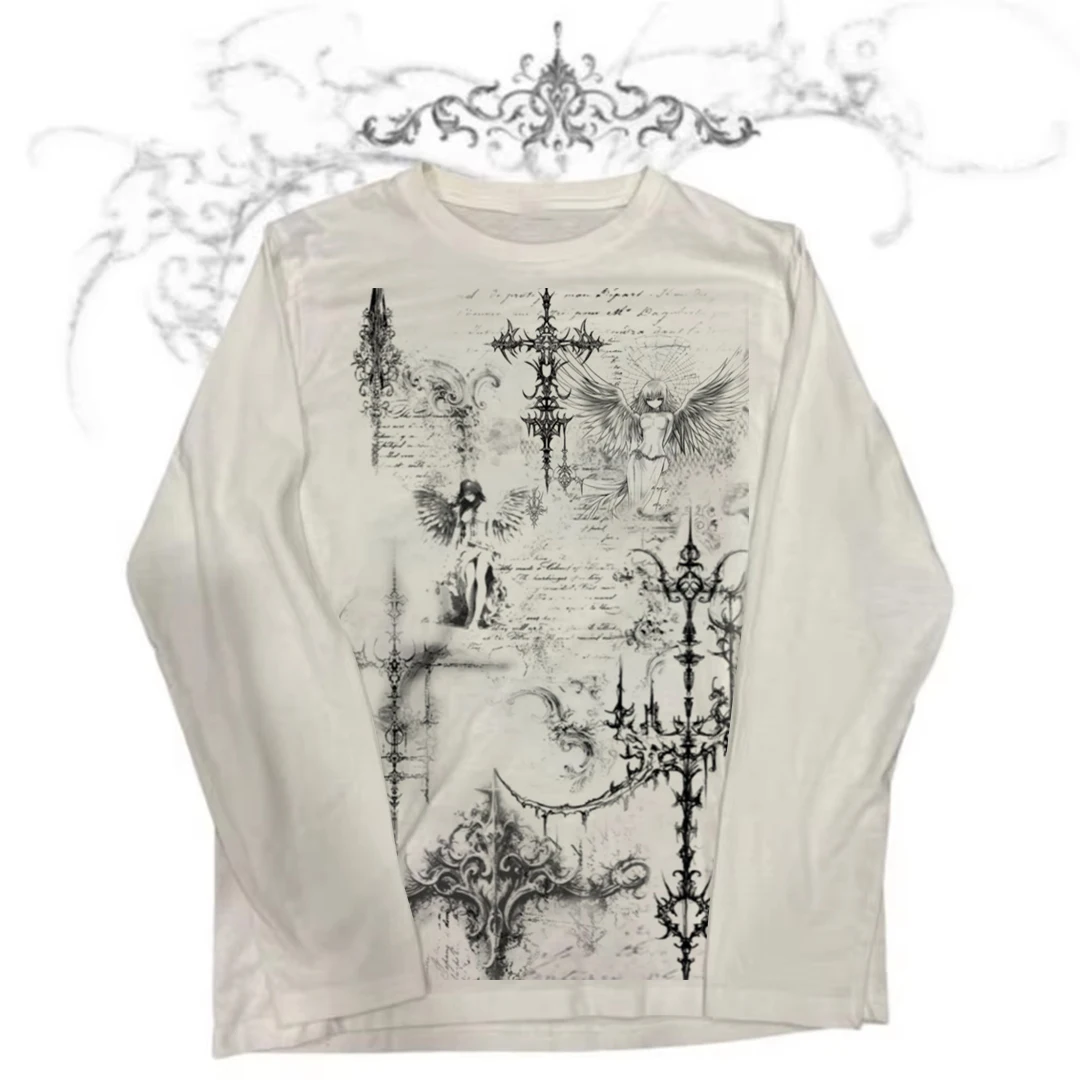 Frau Kleidung für Frauen Kawaii Emo Graphic Tees Y2k Tops Crop Top Frauen Frauen abgeschnitten Shoujo Girl Style 90er Jahre Kleidung Vintage