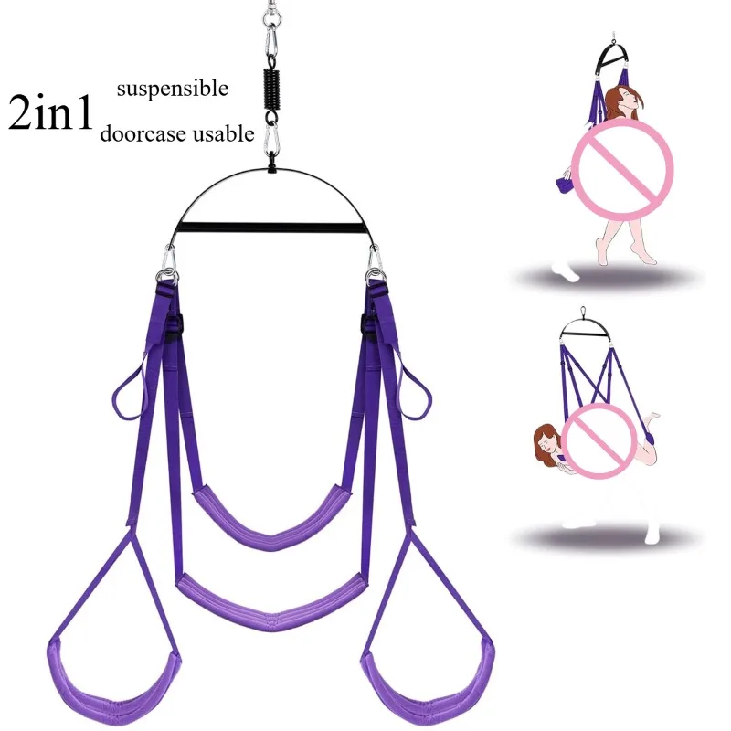 Sex Swing Erotic Toy Adjustable Straps with Seat Hanging Sexual Furniture Fetish Bondage Chairs Hanging Door Swing Couple BDSM