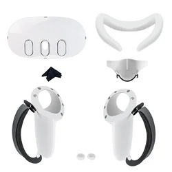 Enhanced All - in - One VR Accessory Kit - Controller Grips, Face Cover, Light Blocker Nose Pad & Headset Protective Shell (041W)