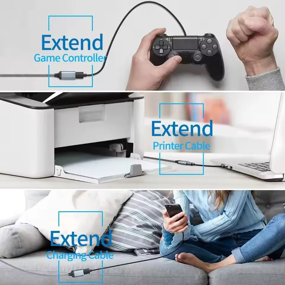 나일론 편조 USB 3.0 남성-여성 고속 전송 데이터 케이블 컴퓨터 카메라 프린터 연장 케이블 0.5m 1m 2m 3m 5m