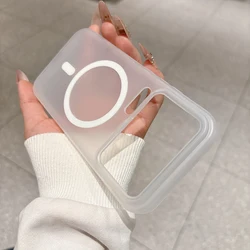 Luxury Magnetic Ultra - Thin Matte Translucent Silicone Case for Xiaomi 14 Pro (WHITE)