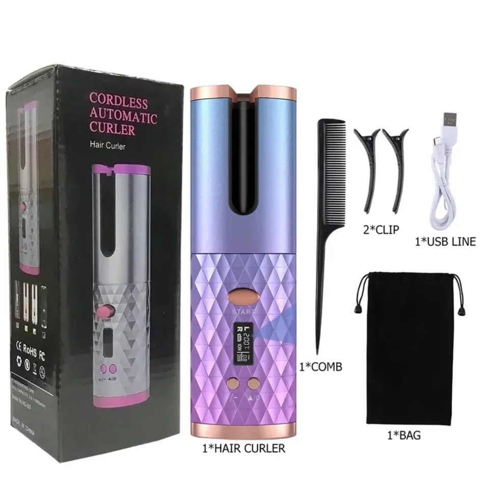 Cordless Automatic Hair Curling Iron with Timer
