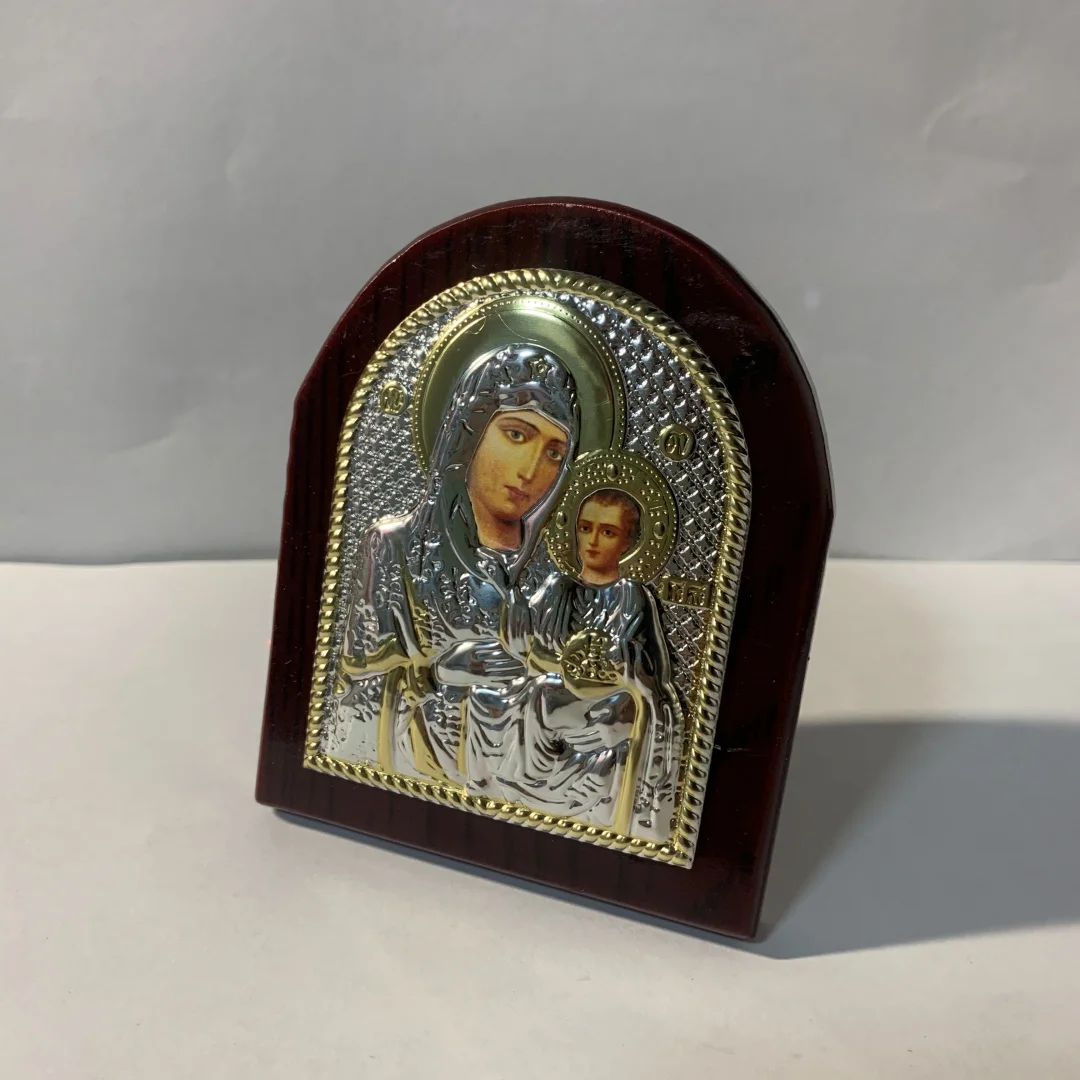 Orthodox Wood Icons Church Utensils Virgin Mary Aluminum Sheet Christmas Craft Decor Easter Catholic Natal Presepios wood icon decoration wood icon plaque