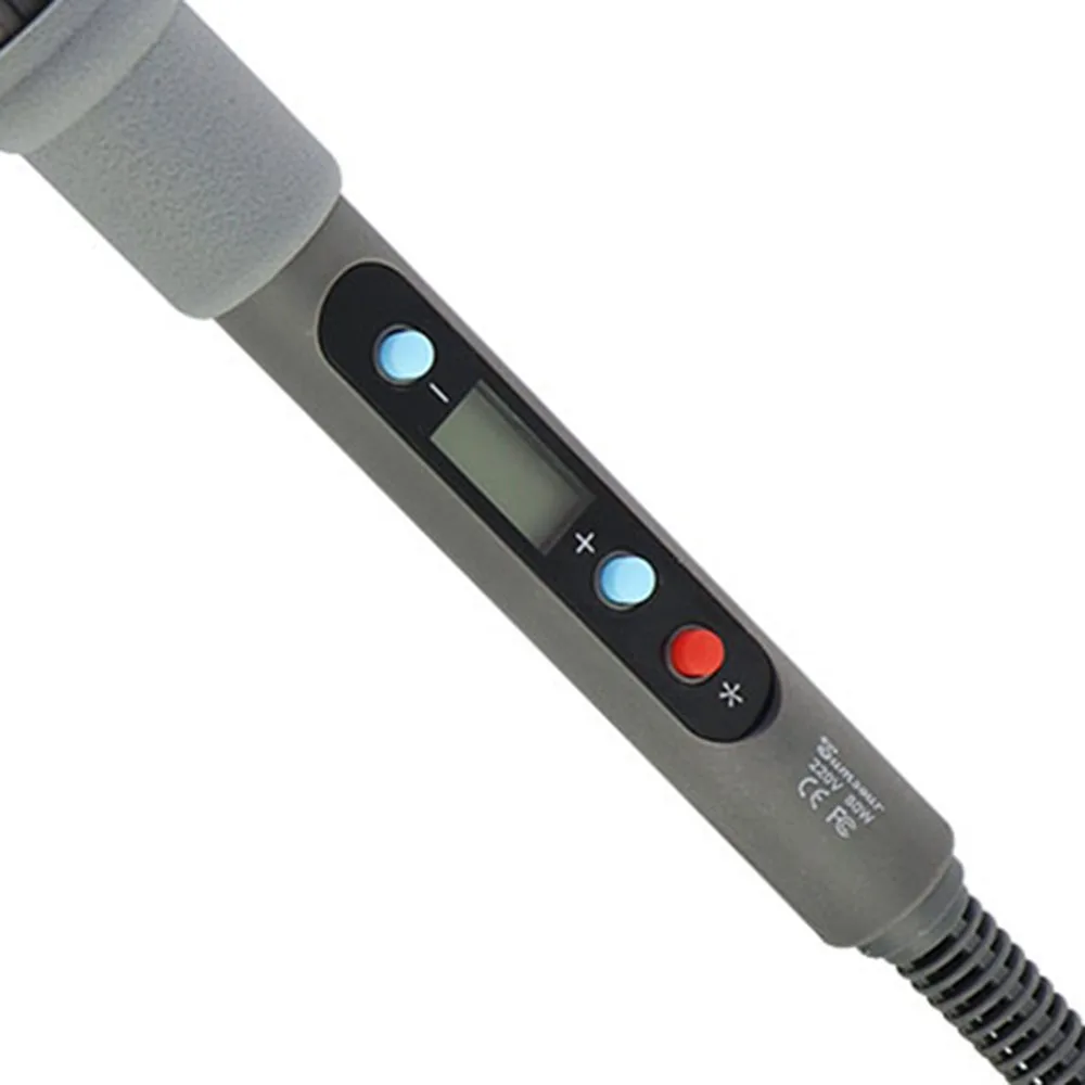 Sumsour 스위치 포함 전기 납땜 다리미, 디지털 디스플레이 키트, 온도 조절 가능, 220V, 110V 용접 도구, 80W
