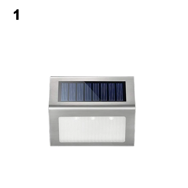 Outdoor LED Lights Solar Powered 3LED Waterproof Garden Wall Lamp For Fence Deck Stair Lights Decoration 1PACK