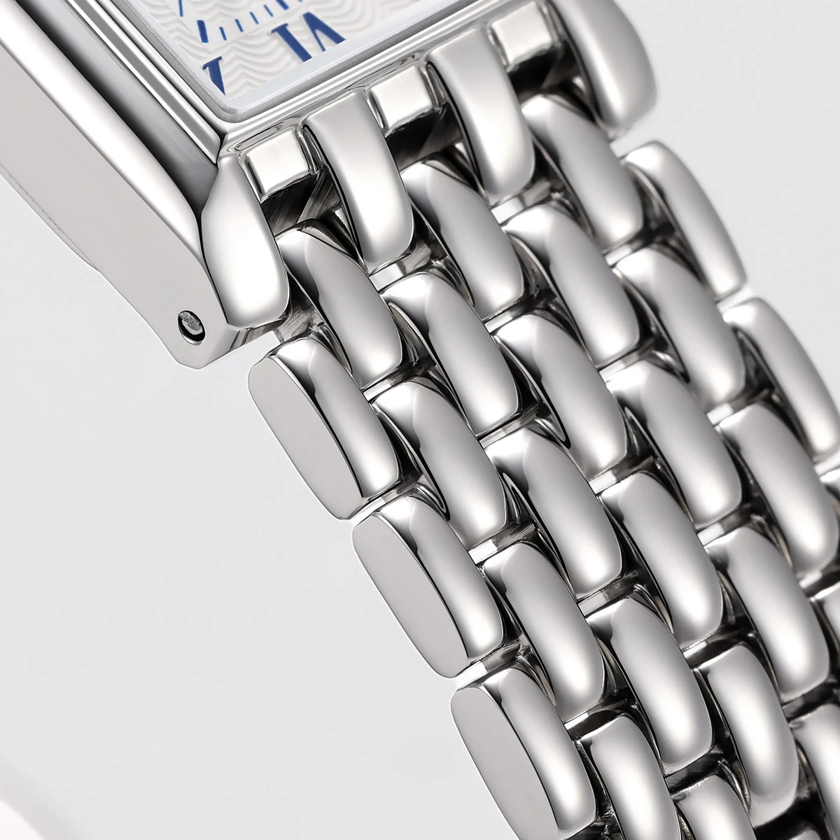 BERNY Uhren für Damen, modisch, luxuriös, rechteckig, lässig, Quarzuhr, massiver Edelstahl, wasserdicht, Mädchen-Armbanduhr – Detail 6