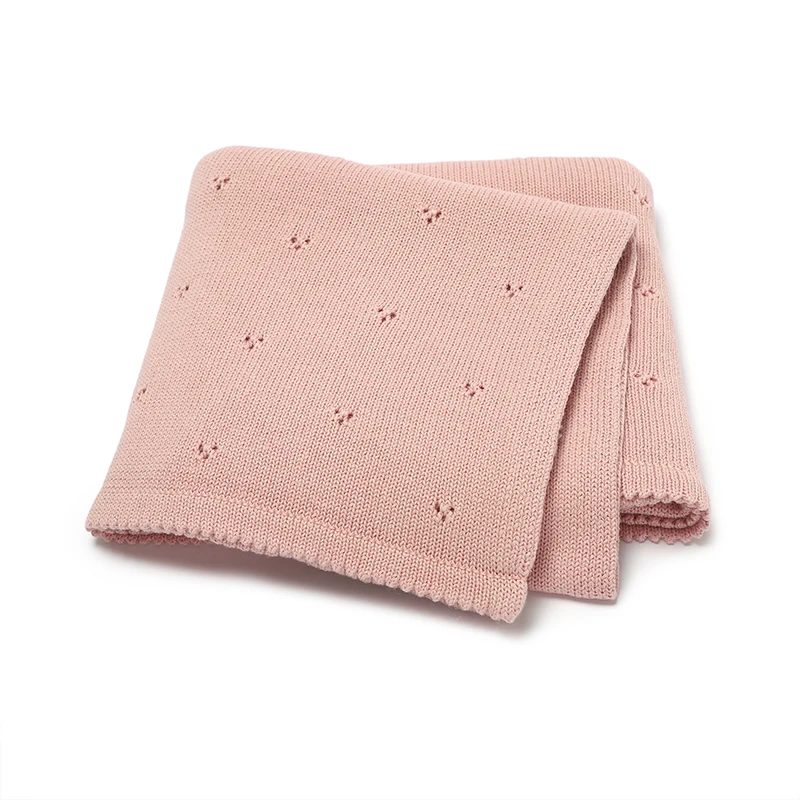 Newborn Baby Blanket Knit Cotton Infant Boys Girls Month Stroller Nursery Swaddle Wrap Toddler Children Travel Crib Cuddle Quilt