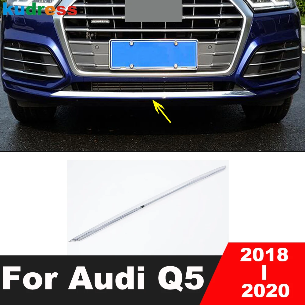 

For Audi Q5 2018 2019 2020 ABS Chrome Front Bumper Cover Trim Head Bottom Bumper Decoration Strip Trims Car Styling Accessories