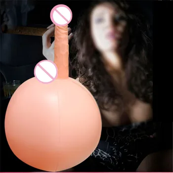 Adult Game Inflatable Sex Sofa Yoga Ball with Dildo Sex Furniture Vibrating Massager Long Penis for Women Masturbation Toy 18+ 5