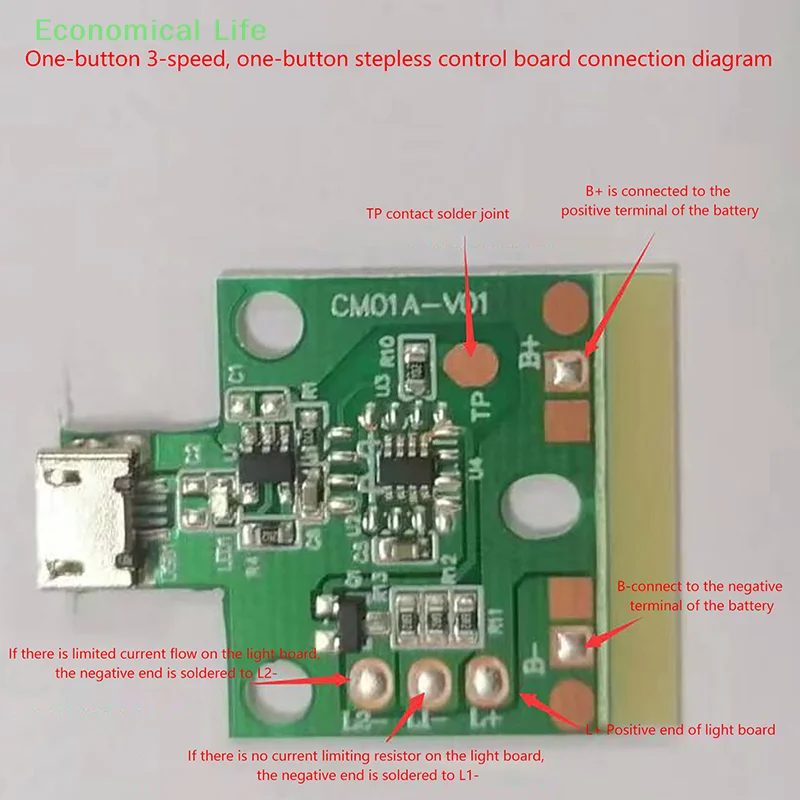 Description Picture 2 of itemPCBA Touch Dimmable Light Flashlight DIY Battery Desk Lamp Board Accessories