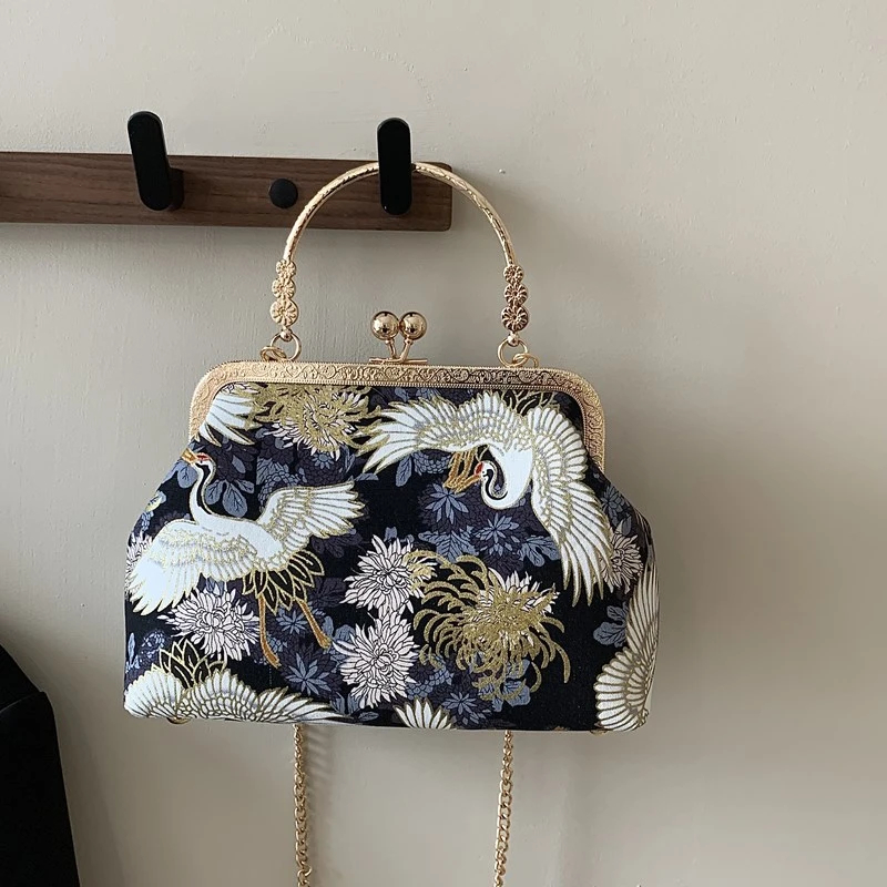 Silk Embroidery Patchwork Crossbody Bag - National Style Fashion Handbag