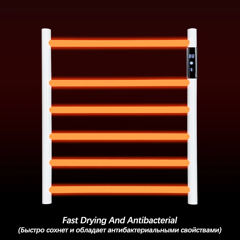 Stainless Steel Electric Heated Towel Rack Touch Screen Bathroom Wall Mounted Electric Towel Dryer 110V/220V Radiator