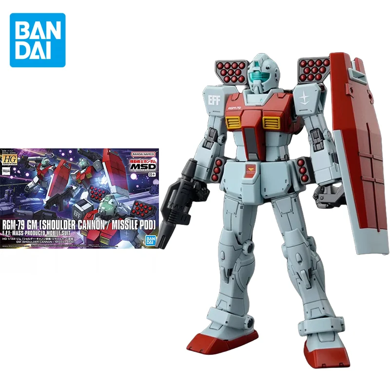 

Bandai Original GUNDAM Anime RGM-79 GM(SHOULDER CANNON/MISSILE POD) Action Figure Toys Collectible Model Gifts for Children