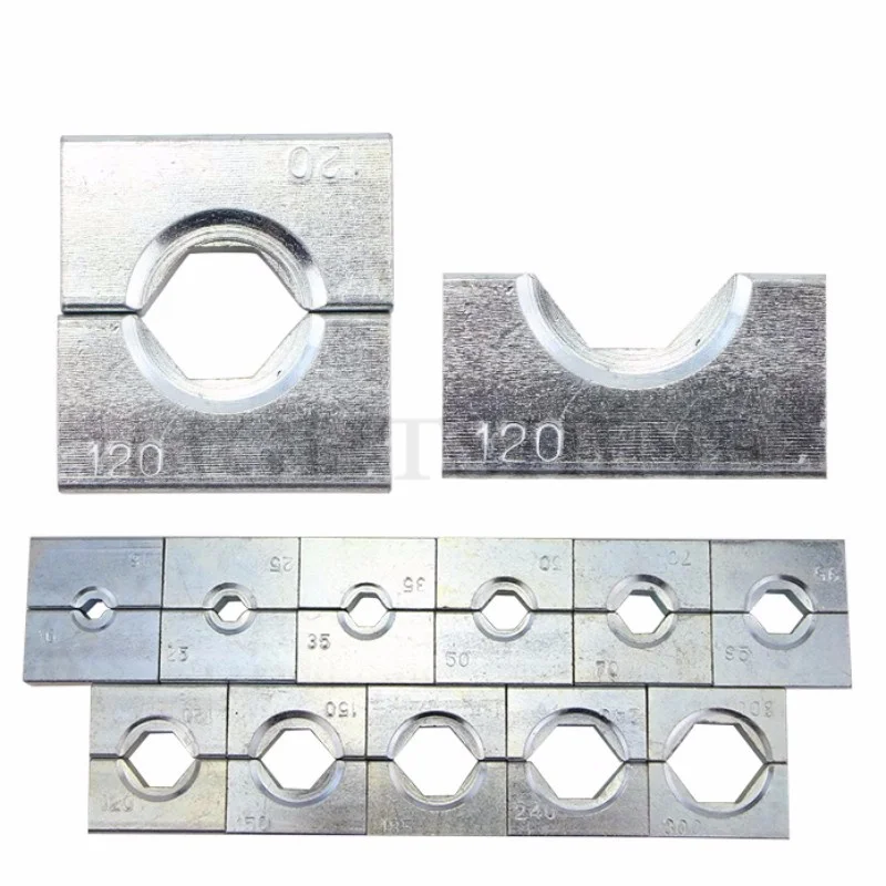 sourcing map 8 Ton Hydraulique Fil Câble Patte Terminal Sertisseur Sertir 8 Matrice YQK-120