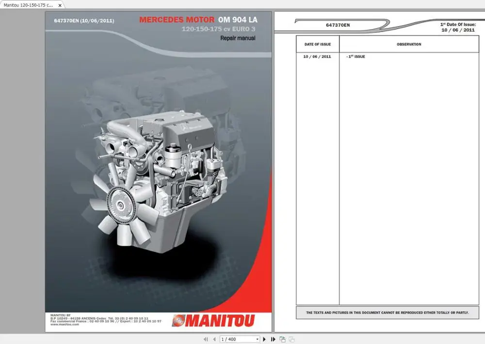Manitou Mrt, Mc Series 2020 Telehandlers & Forklift 6.12Gb Pdf Service And Parts Manual Dvd