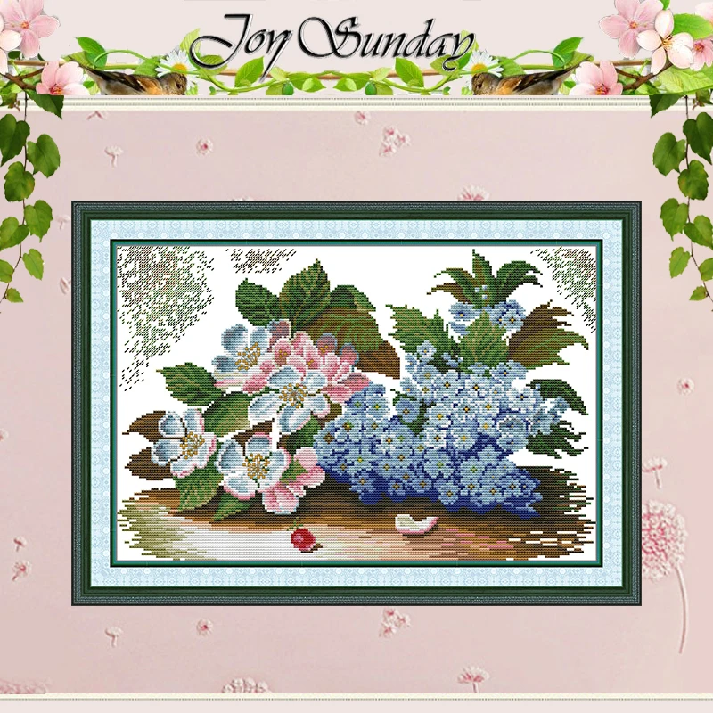 

Набор для вышивки крестиком, Набор для вышивки крестиком 11CT 14CT 16CT с принтом сиреневых цветов и Яблоков