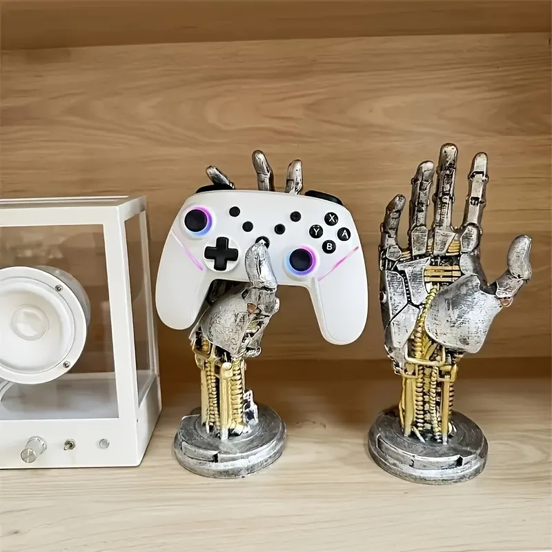 Futuristic Cyberpunk Mechanical Arm - 3-in-1 Game Controller Stand & Ergonomic Desktop Decor