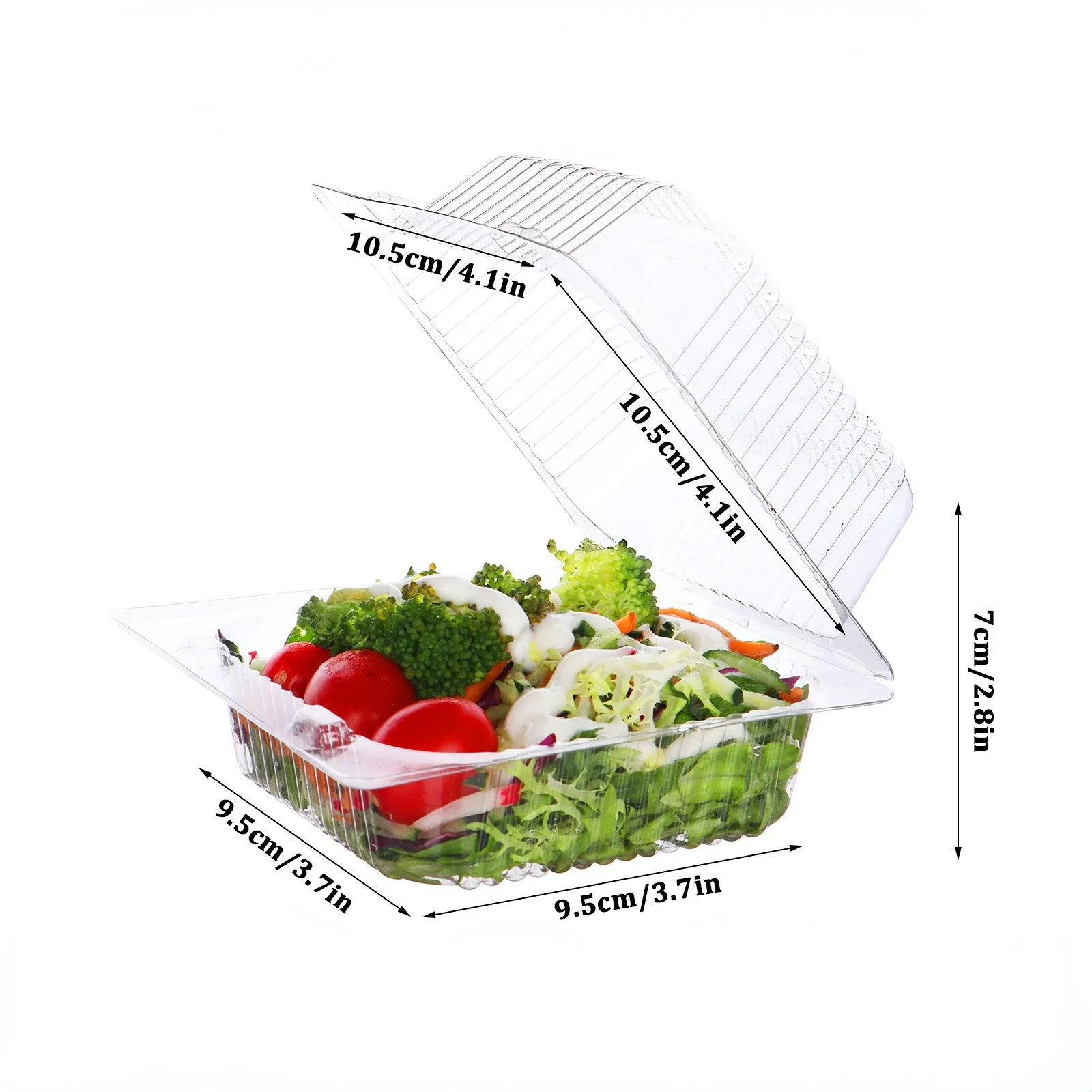 25 Pcs Clear Clamshell Food Container With Lids Party Disposable Lunch Boxes Picnic Food Packing Boxes Takeaway Cake