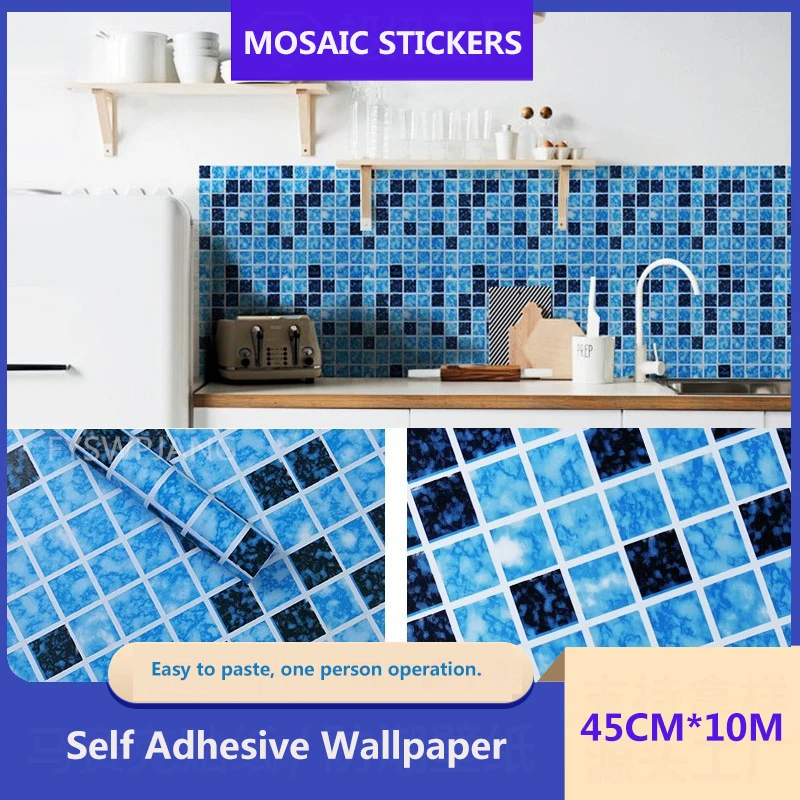 Kitchen Tile Stickers Kitchen Self-adhesive Mosaic Wallpaper Home Decor Bathroom Toilet Sticky Wall Stickers Decoration For Kids the product can be customized brown retro glass mosaic candlestick fashion home romantic candlelight dinner confession