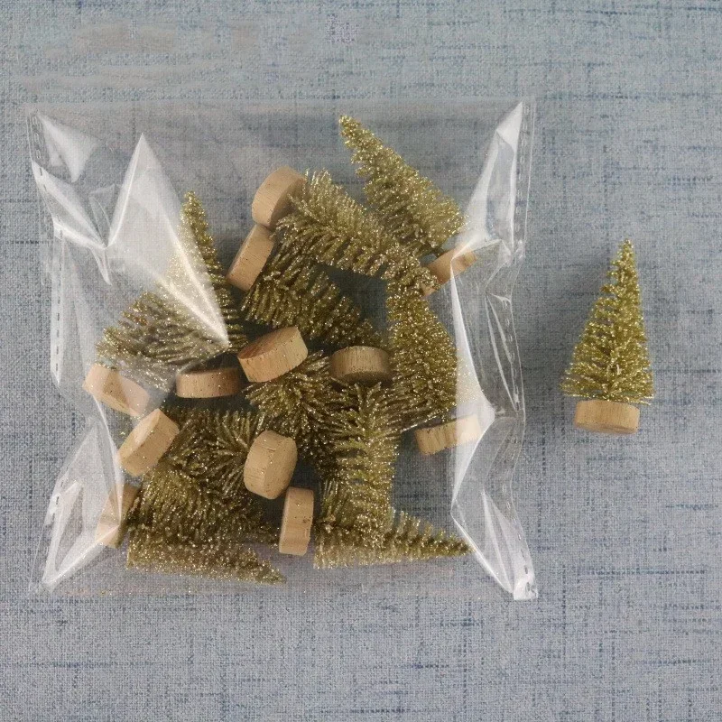 Miniature Artificial Christmas Tree Mini Snow Frost Tree Pine Christmas DIY Party Decoration Craft Ornament 12Pcs christmas decorations