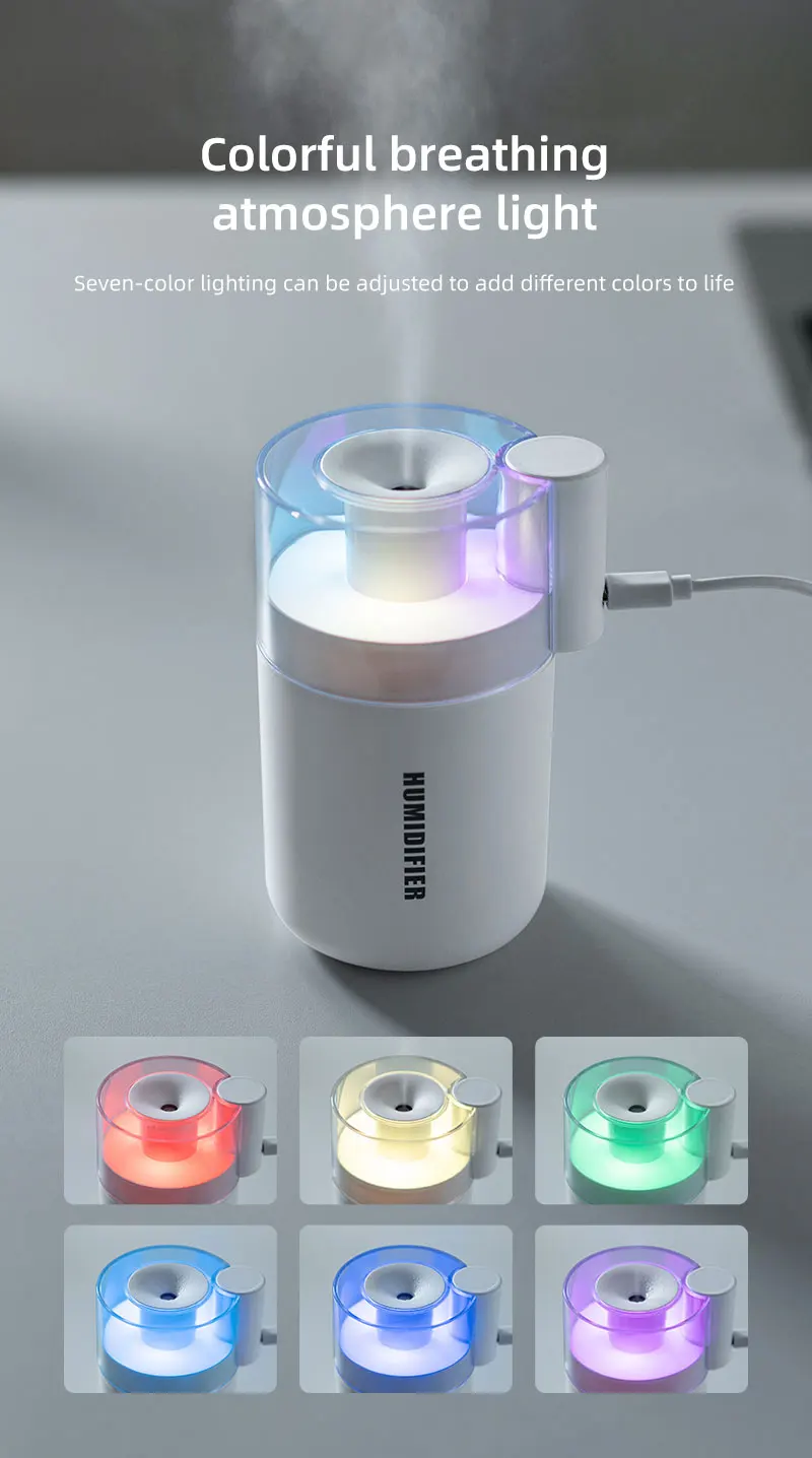 Description Picture 6 of item2025 New 180ML Mini Air Humidifier USB Aroma Diffuser Essential Oil Purifier Aromatherapy Mist Maker Color Lights For Car Home