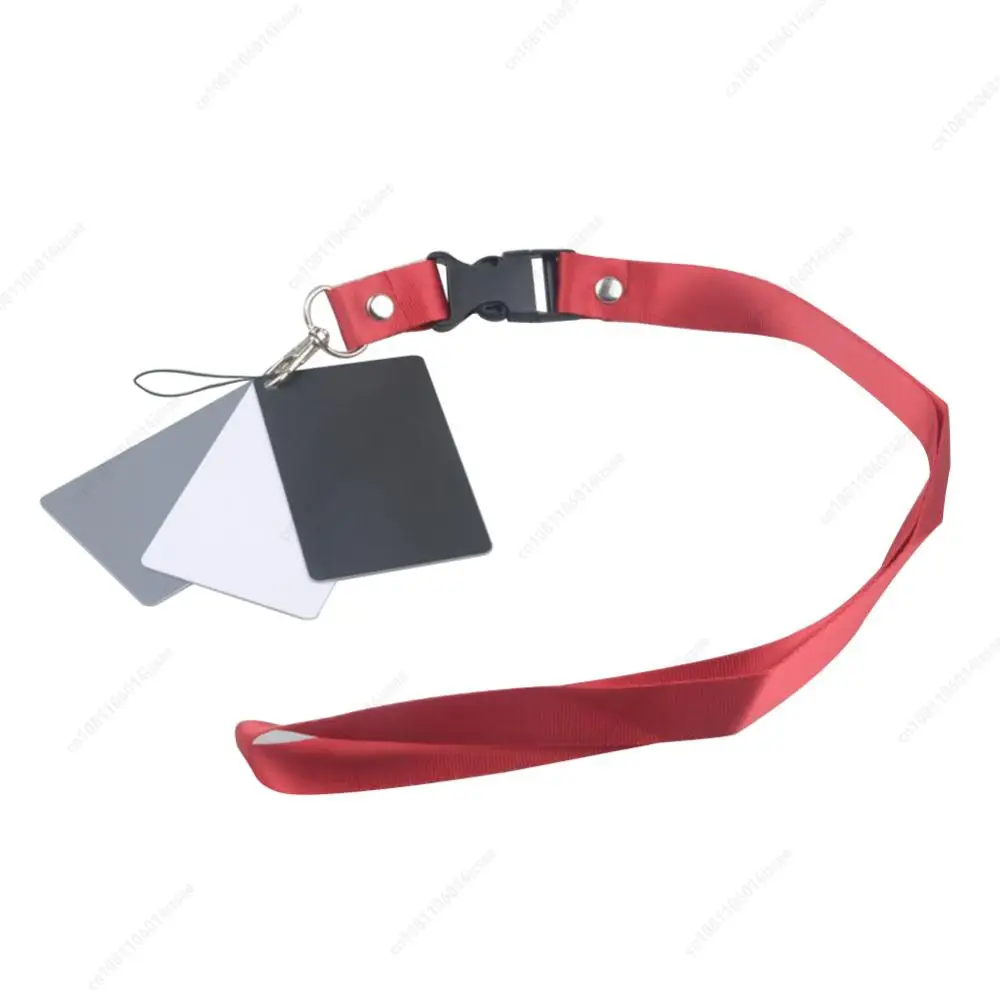 White Black Grey Balance Cards 3 in 1 18-degree Small Gray Card with Neck Strap Photography Accessories for Digital Cameras