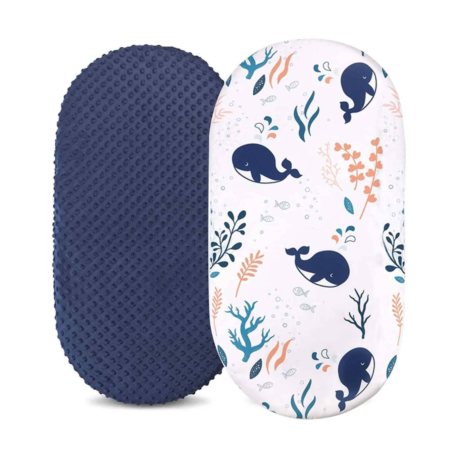 

Kinder by Nature Wipes 2PCS Newborn Baby Mose Basket Sheet Bassinet Sheet Cradle Sheet Adapts To Rectangle Caps for Toddler Boys