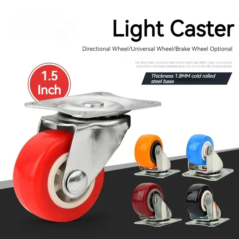 Furniture Casters 4/8PCS 1.5" Soft Rubber Universal Wheel Swivel Roller For Platform Trolley Accessory Furniture