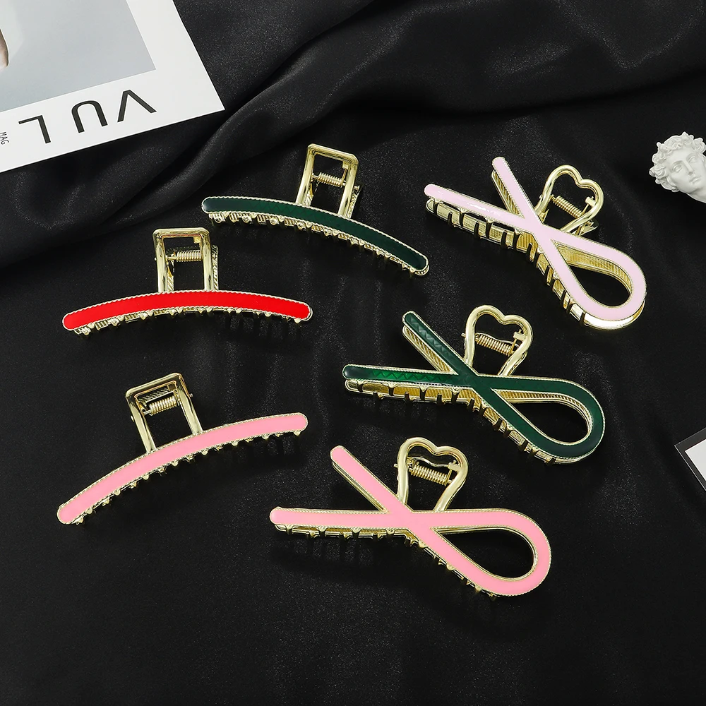 

Large size grab clip, high-end hair clip, women's Instagram South Korean hair clip headwear, curved stripe hair grab, coiled hai