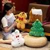 1PC happy Christmas Ginger Bread Snowman Plushie Plush Pillow Stuffed Cabin House Xmas Tree Party Decor Doll 2