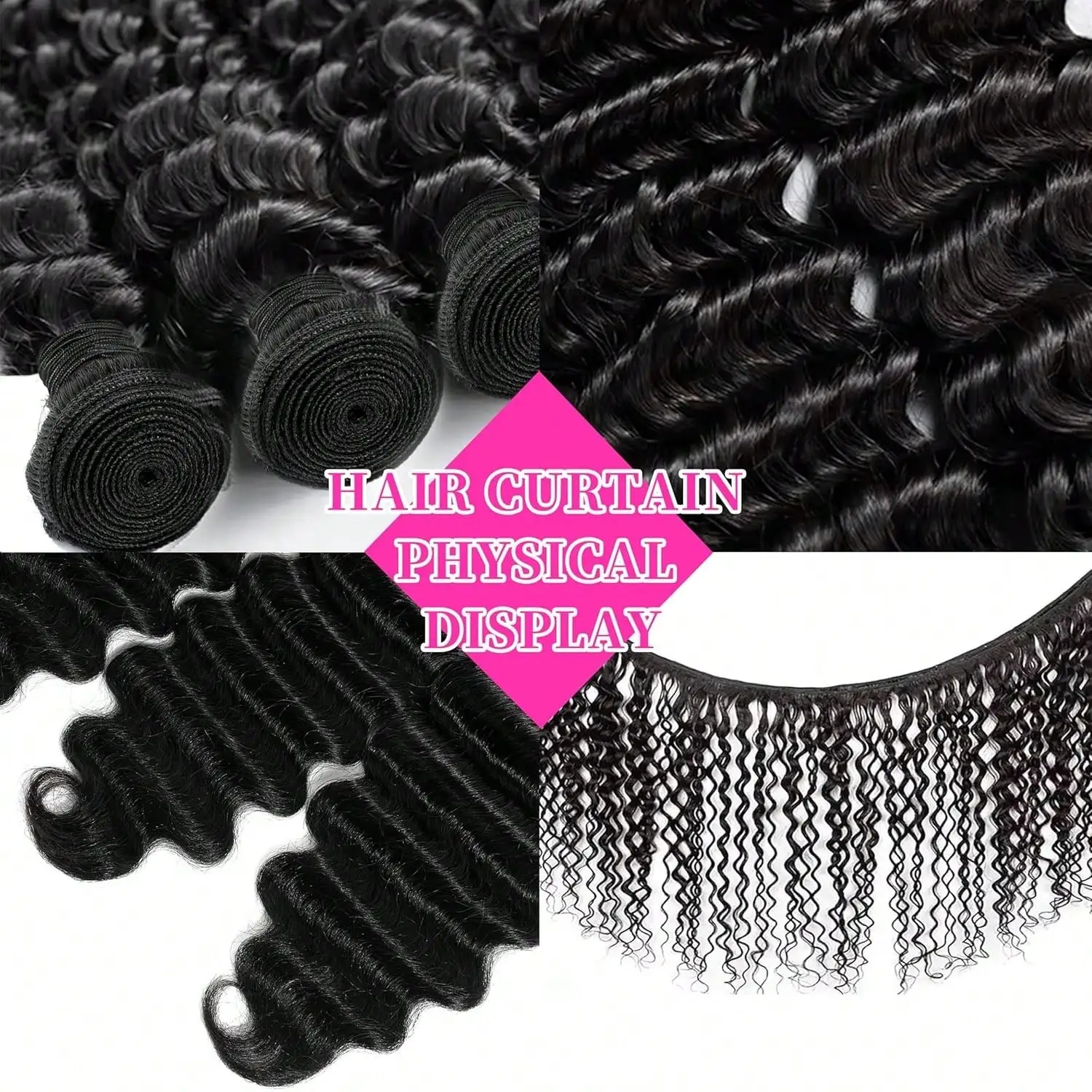 Unprocessed Brazilian Virgin Remy Hair Bundles Natural Black Loose Deep Wave Curly Human Hair Extensions for Women 3