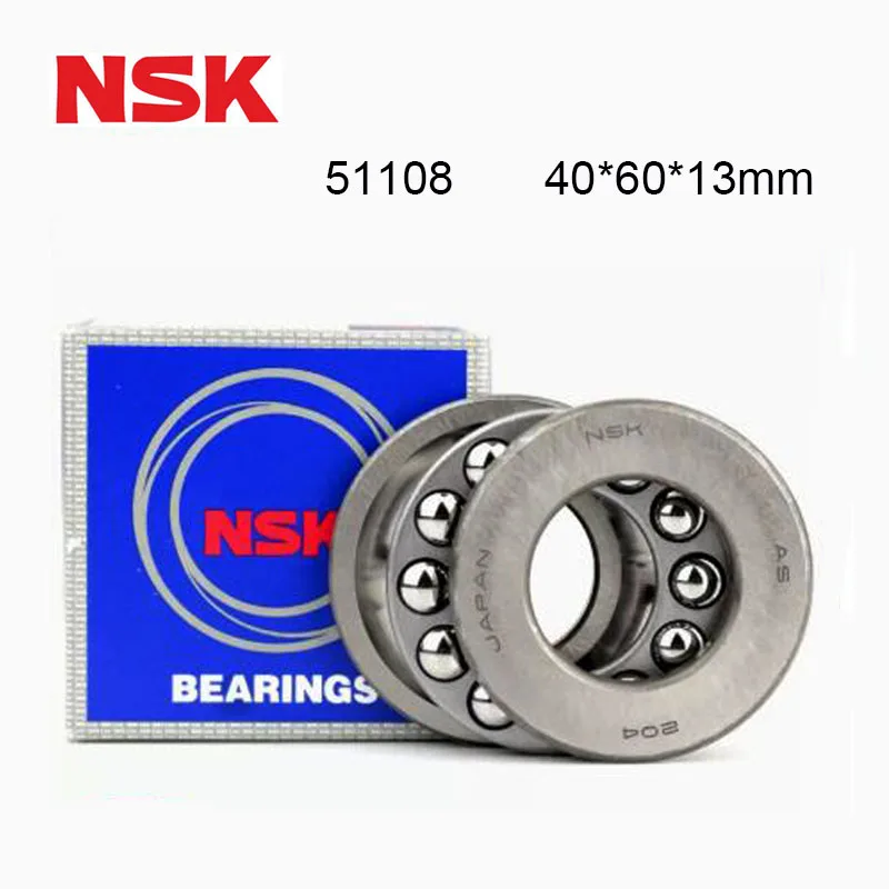 

Origin Japan NSK Thrust Baring 51108 Thrust Bearing 40*60*13 mm (2PCS) ABEC-7 Axial 51108 High Speed Ball Bearings 8108