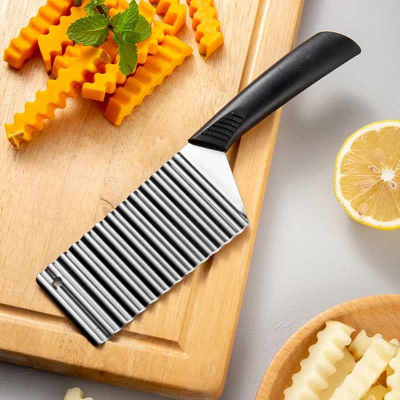 Stainless Steel Kitchen Knife Wave Potato Chip Slicer Cutter French Fry Cutter for kichen