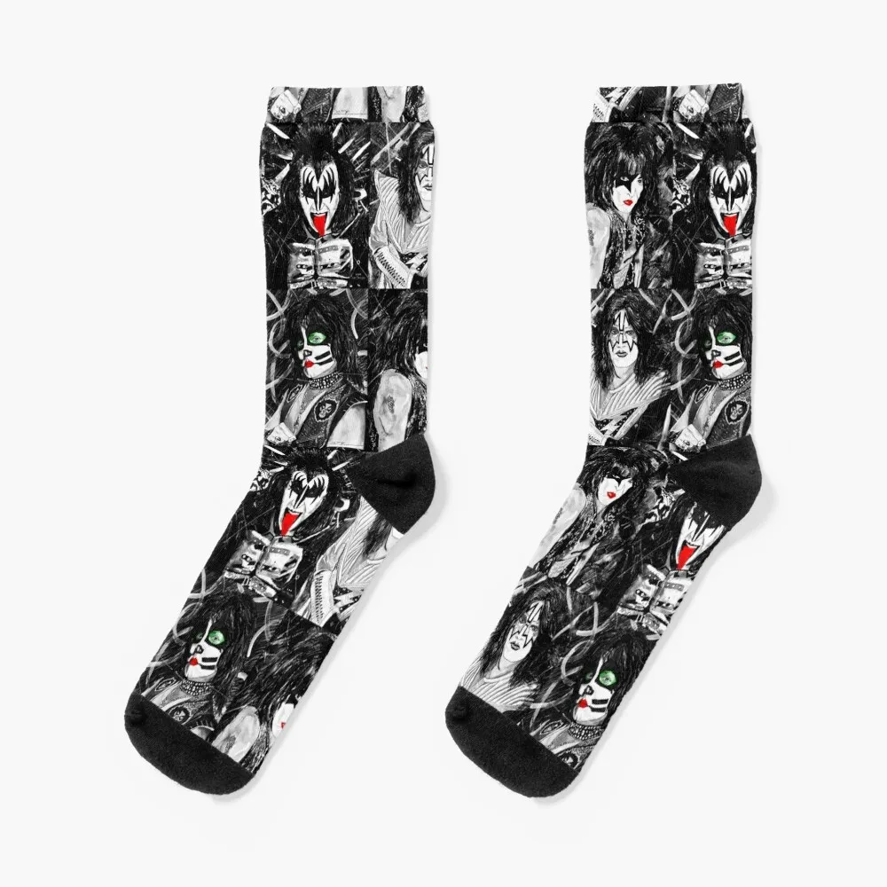 

KISS - Ink Original (Colour Splash) Socks sport Run essential Antiskid soccer Socks For Men Women's