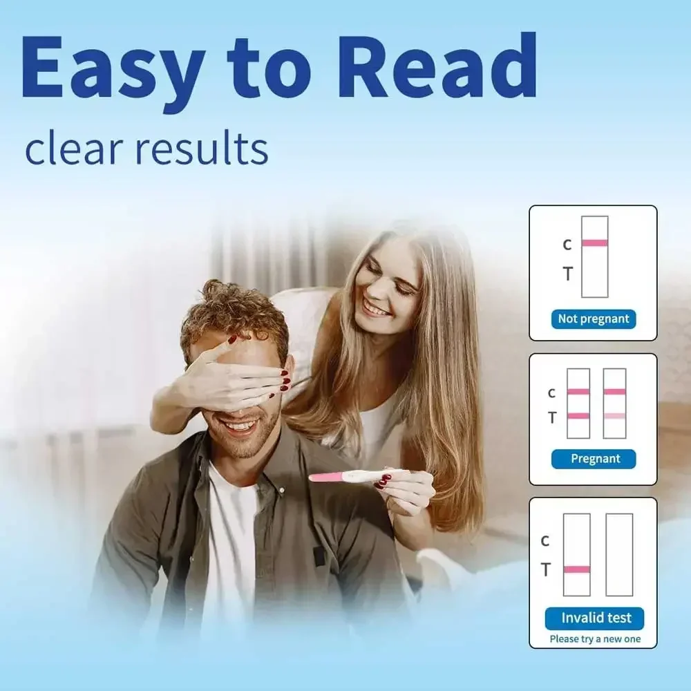 5Pcs Women Early Pregnancy HCG Test Strips Over 99% Accuracy Quick Result Urine Measuring Kits Home Self Testing Fertility Tests